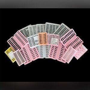 250+ Assorted False Eyelashes Bundle - Black Lashes Faux Minky Wispy Doll Foxy